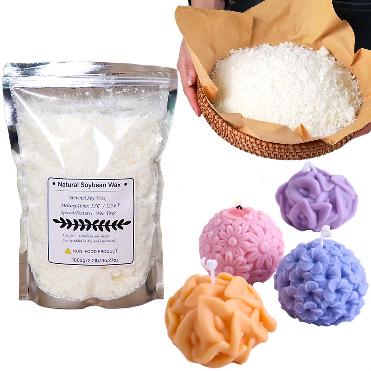 Candle Making Kit Diy - 100/250/500/1000g flocos de cera de soja