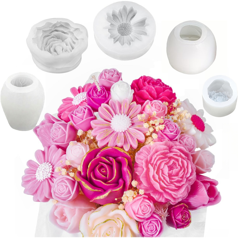 Candle Making Kit Diy - Conjunto de moldes de silicone 3D