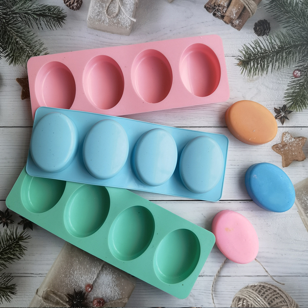 Candle Making Kit Diy - 4 cavidades oval artesanal sabão molde