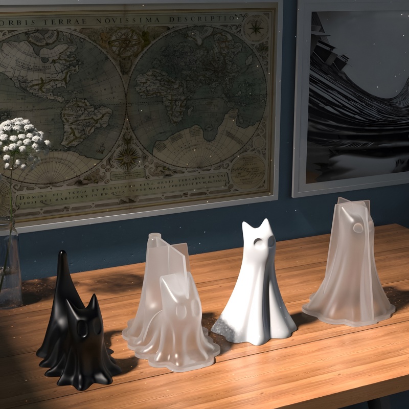 Gato fantasma halloween deskto - Candle Making Ideas avaliação e preço