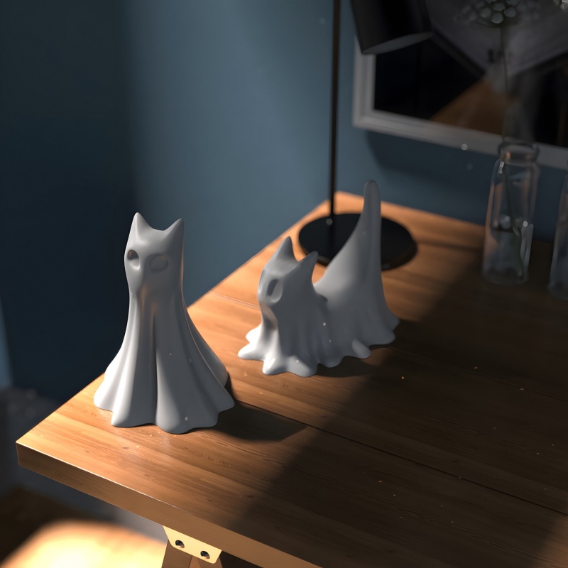 Gato fantasma halloween deskto - Candle Making Ideas avaliação e preço
